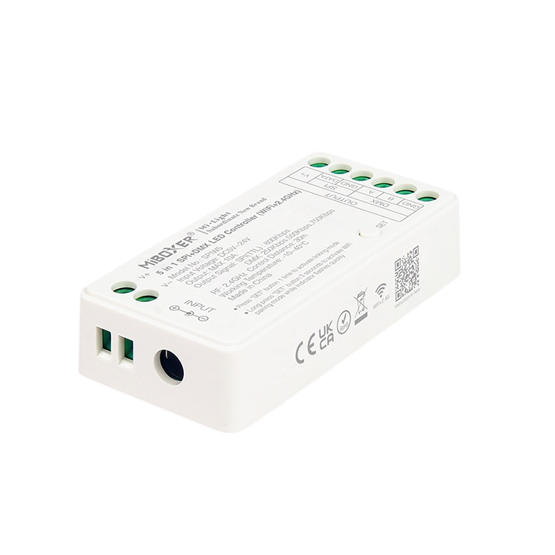 Miboxer SPIW5 - SPI / Digital LED Strip Controller | 5in1 Mono / CCT /RGB / RGBW / RGBCCT | Max 10A | Wifi + 2.4Ghz + DMX, foto 5 van 6