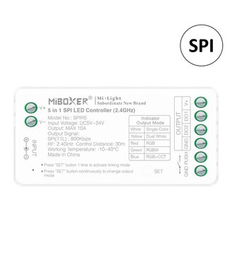 Miboxer SPIR5 - SPI / Digital LED Strip Controller | 5in1 Mono /  CCT /RGB / RGBW / RGBCCT | Max 10A | 2.4Ghz