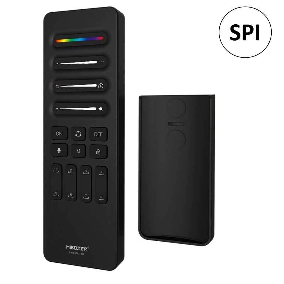Miboxer C9 SPI Afstandsbediening Zwart - Mono/CCT/RGB/RGBW/RGBCCT - Geschikt voor controllers: SPIW5 / SPIR5/ SPIB5 - 2.4Ghz, foto 2 van 6
