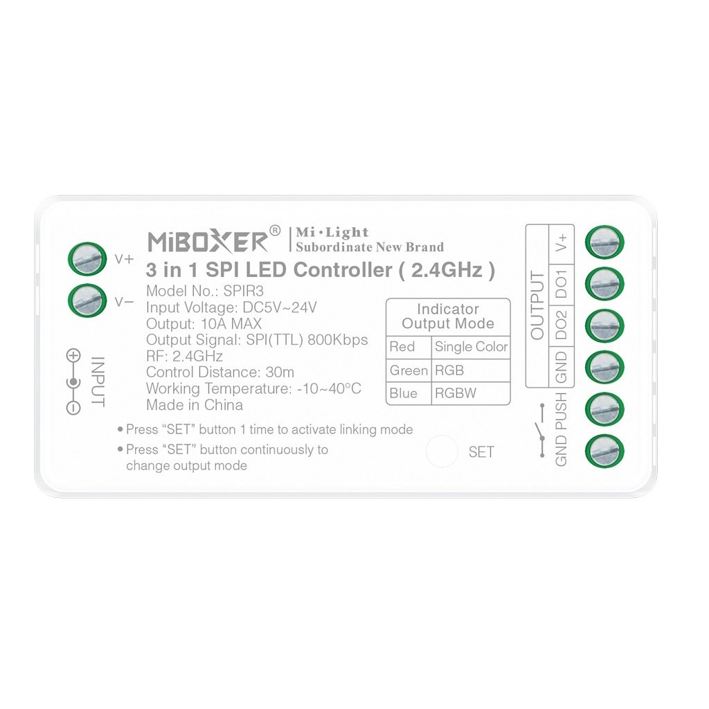 Miboxer SPIR3 - SPI / Digital LED Strip Controller | 3in1 Mono/RGB / RGBW | Max 10A | 2.4Ghz, foto 3 van 5