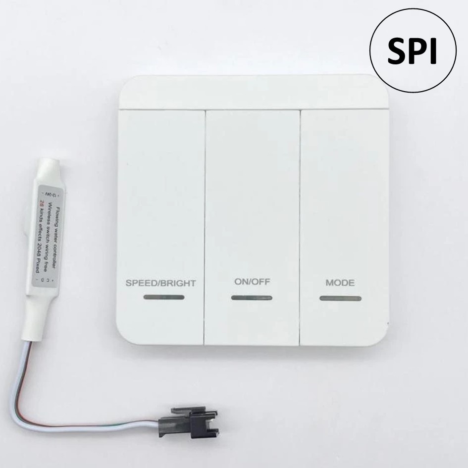 SPI Mini Controller met Wandbediening voor MONO SPI LED Strip - 5-24vDC