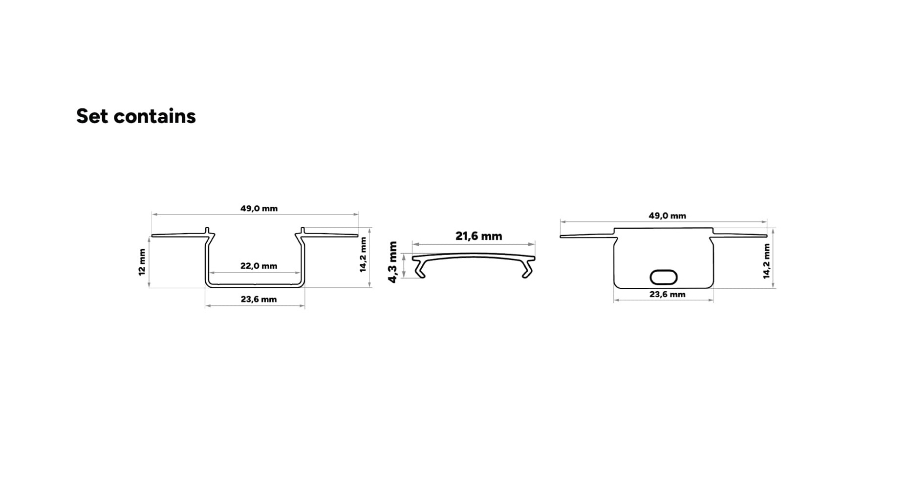 Stuc Aluminium Led Strip Profiel HORST tot 20mm LED Strips | ZWART | 24x12mm | Per 2 Meter, foto 3 van 6