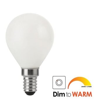 SPL E14 Led Bollamp G45, 4 Watt, 320 Lumen, Dim To Warm (2700K>2000K), Dimbaar, 2 Jaar Garantie
