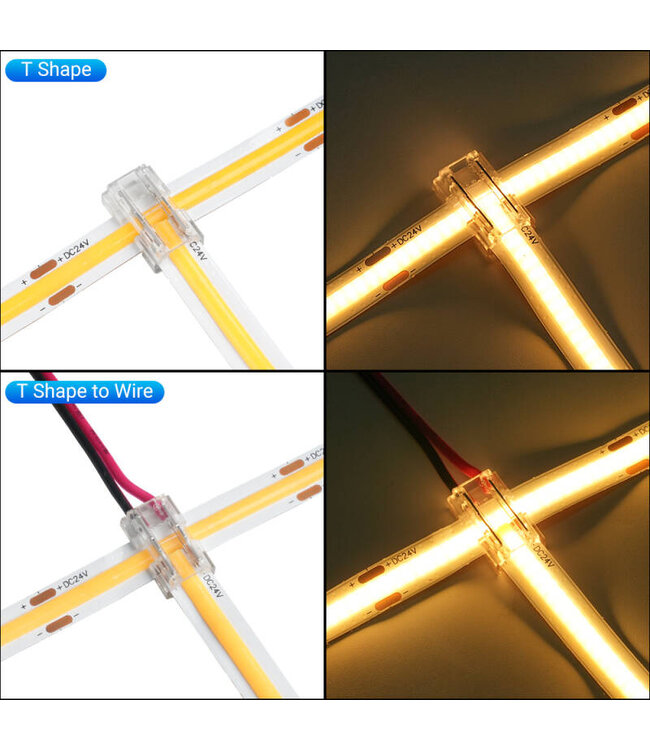 LED Strip Connector 8MM - SMD /COB - 9 in 1 mogelijkheden - 12v-24vDC