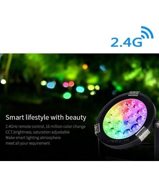 MiBoxer LED Prikspot 9w, RGB+CCT, 2.4Ghz, 700 Lumen, IP65, 24v, 2 Jaar Garantie - FUTCO1