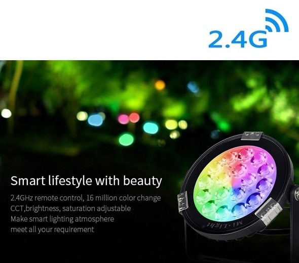 MiBoxer LED Prikspot 9w, RGB+CCT, 2.4Ghz, 700 Lumen, IP65, 24v, 2 Jaar Garantie - FUTCO1