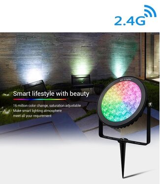 MiBoxer LED Prikspot 15w, RGB+CCT, 2.4Ghz, 1200 Lumen, IP65, 230v, 2 Jaar Garantie - FUTC03