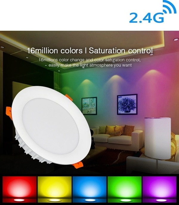 MiBoxer LED Downlighter 18w RGB + CCT, 2.4Ghz, 1500 Lumen, Gatmaat 150mm, 2 Jaar Garantie - FUT065