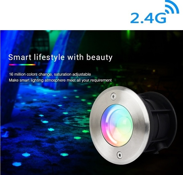 MiBoxer LED Grondspot 5w, RGB+CCT, 2.4Ghz, 350 Lumen, IP68, 24v, 2 Jaar Garantie - SYS-RD1