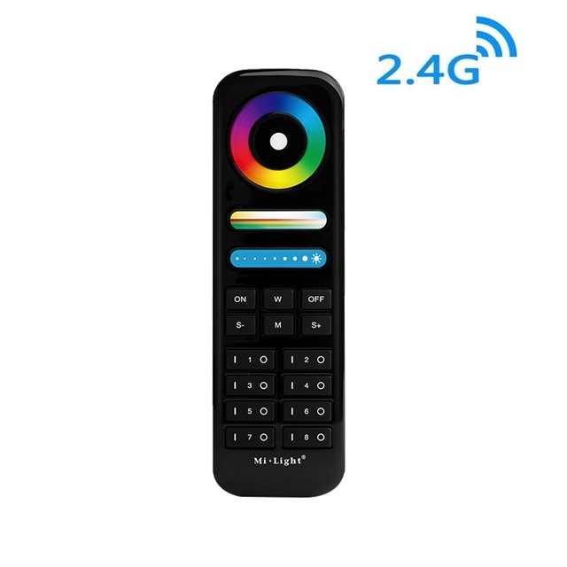 MiBoxer Afstandsbediening RGB+CCT, 8-Zone - Zwart - 2.4Ghz - FUT089B