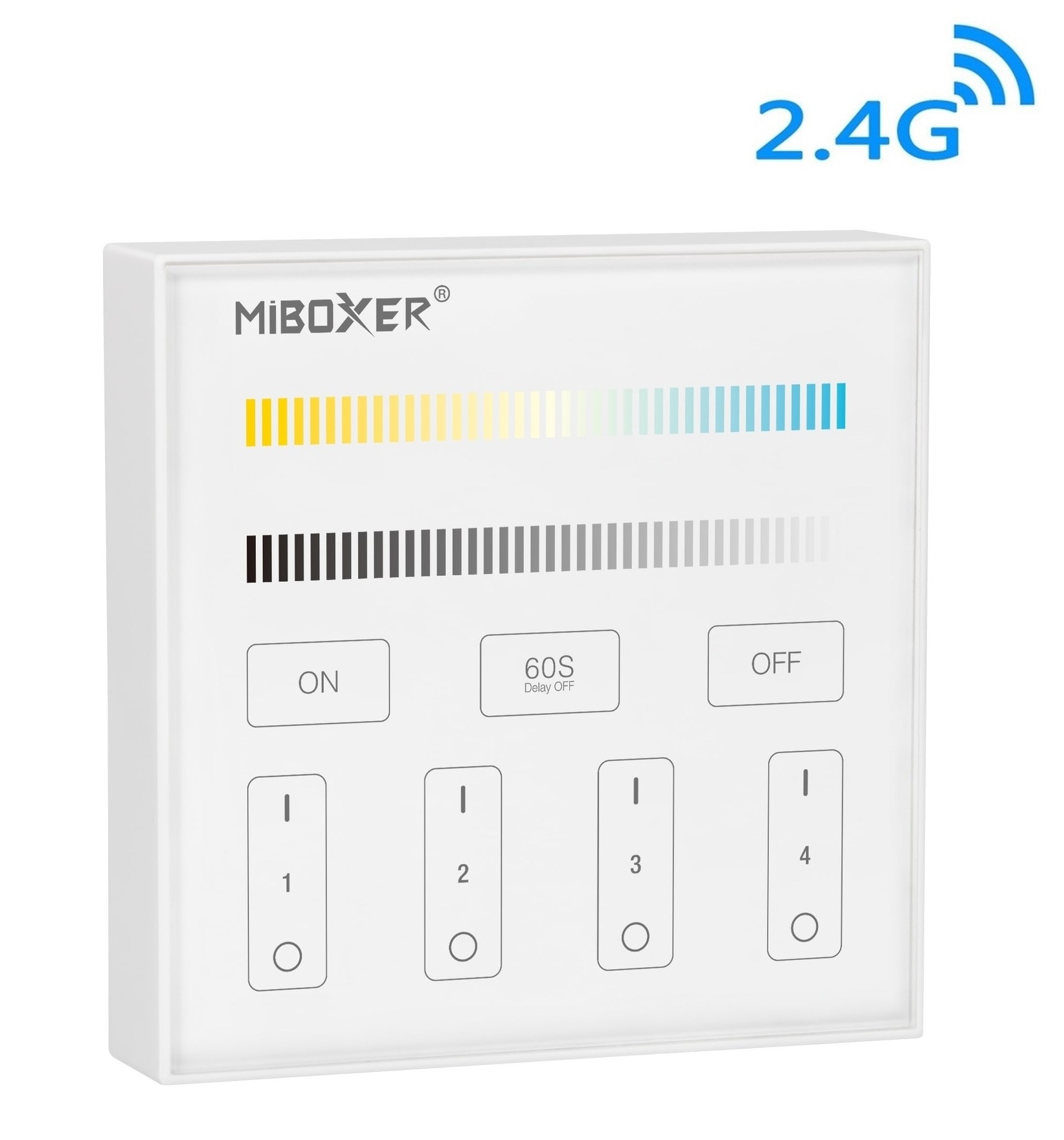 MiBoxer Wandbediening Single Color en CCT (Batterij Versie)- 2.4Ghz - B2W