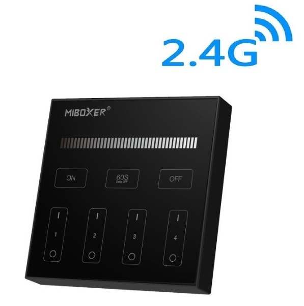 MiBoxer Wandbediening ZWART Single Color (Batterij Versie) - 2.4Ghz - B1B