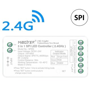 Miboxer SPIR3 - SPI / Digital LED Strip Controller | 3in1 Mono/RGB / RGBW | Max 10A | 2.4Ghz