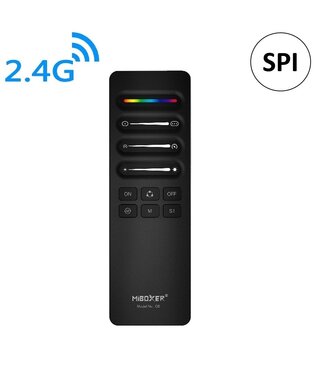 Miboxer C6 SPI Afstandsbediening Zwart - Mono/RGB/RGBW - Geschikt voor controller: SPIR3 / SPIR3-M - 2.4Ghz