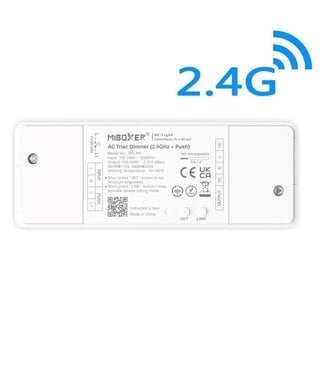 Miboxer Draadloze Triac LED Dimmer, Met Trekontlasting, 2.4GHz, Max 500 watt - TRI-PR