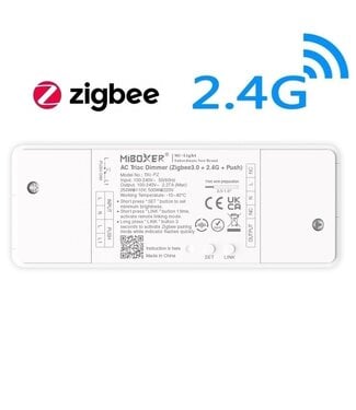 Miboxer Draadloze Triac LED Dimmer, Met Trekontlasting, Zigbee 3.0 + 2.4GHz, Max 500 watt - TRI-PZ
