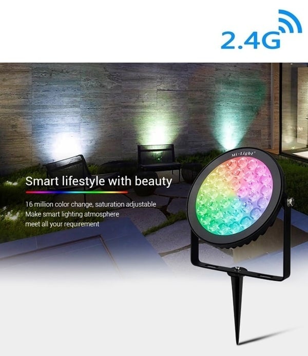 MiBoxer LED Prikspot 25w, RGB+CCT Wifi/RF, 1700 Lumen, IP65, 230v, 2 Jaar Garantie - FUTC05