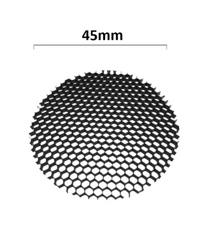 Anti-Verblinding Honinggraat Filter voor LED Spots - Diameter 45mm - Geschikt voor Rail spot artikel PFL2444