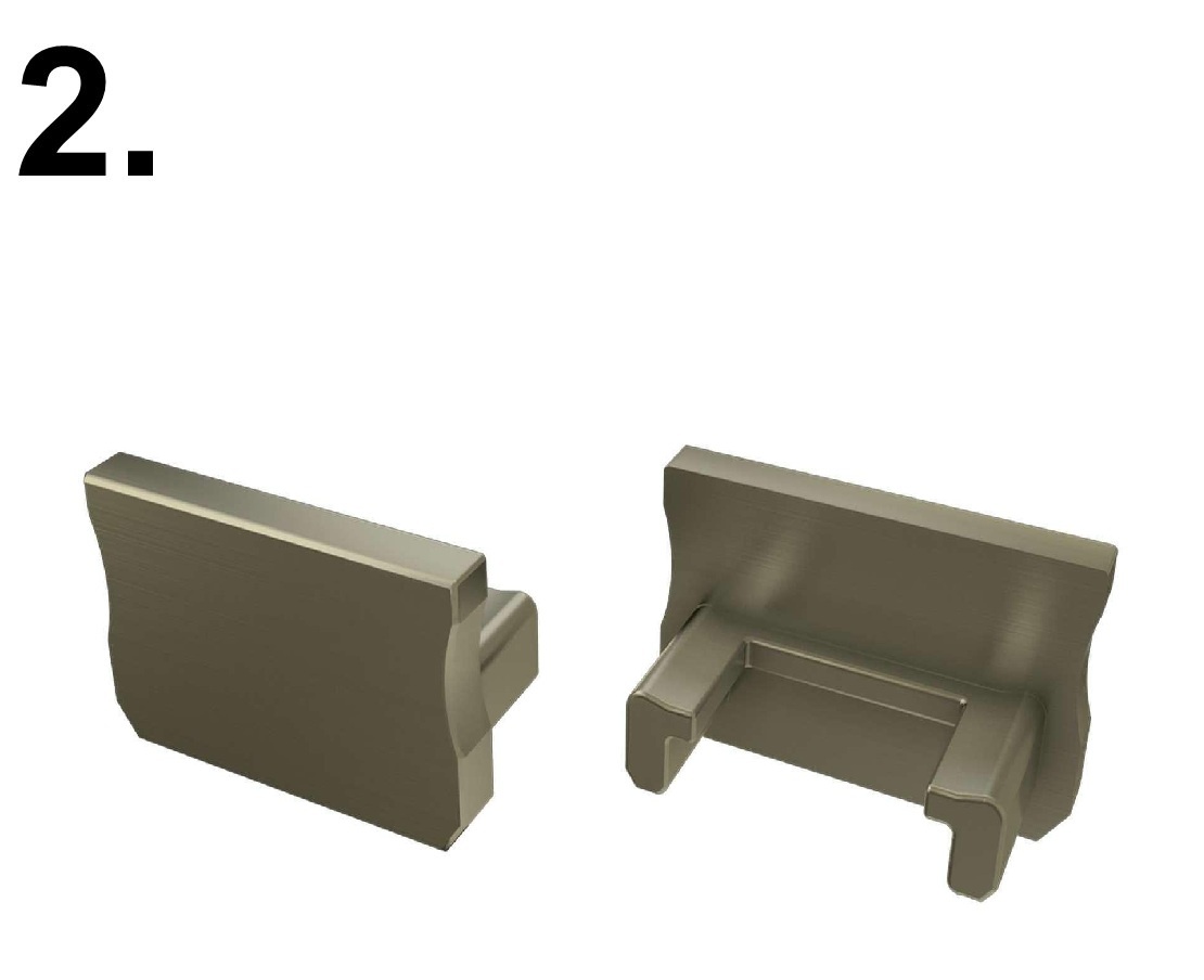 Accessoires t.b.v. Standaard Led Strip Profiel Norman | Inox, foto 3 van 4