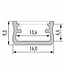 Standaard Aluminium Led Strip Profiel  Norman | INOX |  16x9,3mm | Tot 2 Meter leverbaar
