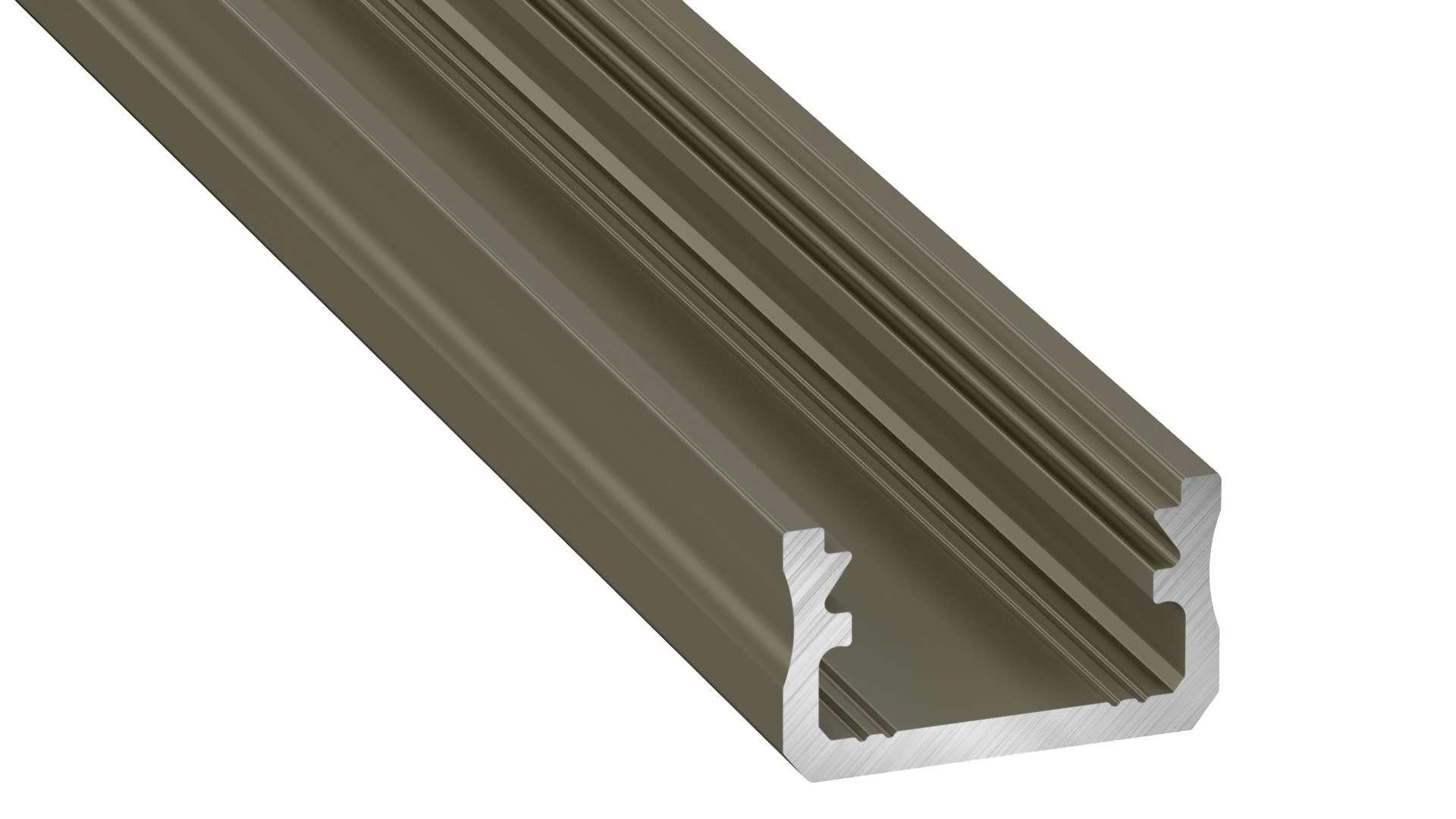 Standaard Aluminium Led Strip Profiel Norman | INOX | 16x9,3mm | Tot 2 Meter leverbaar, foto 3 van 6