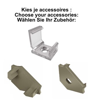 Accessoires t.b.v. Hoek Led Strip Profiel Norman | Inox