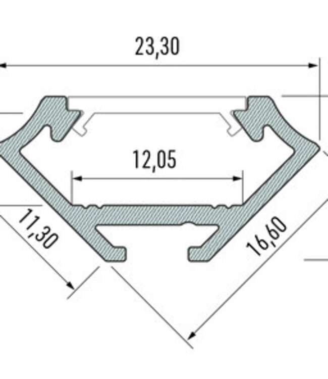 Hoek Aluminium Led Strip Profiel  Norman | INOX | Tot 2 Meter leverbaar