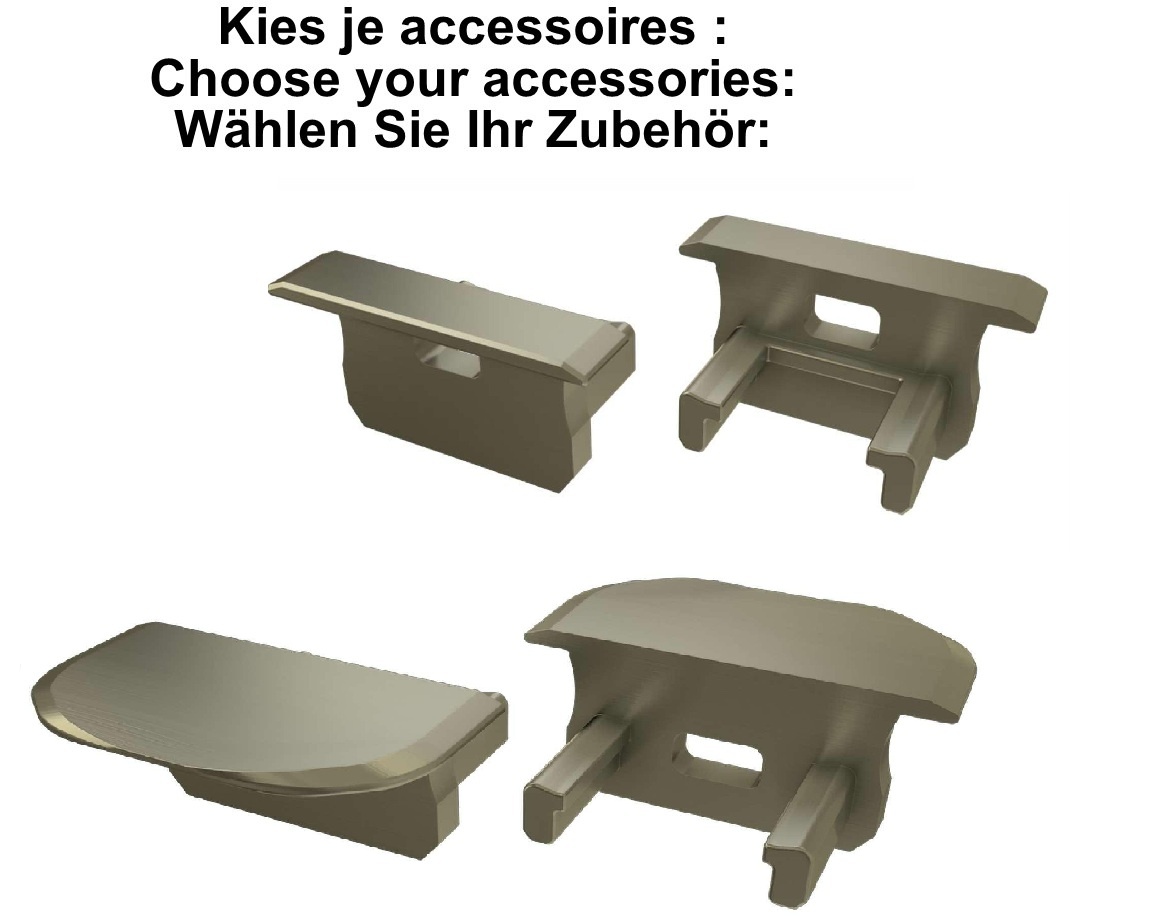Accessoires t.b.v. Infrees Led Strip Profiel Norman | Inox, foto 2 van 3