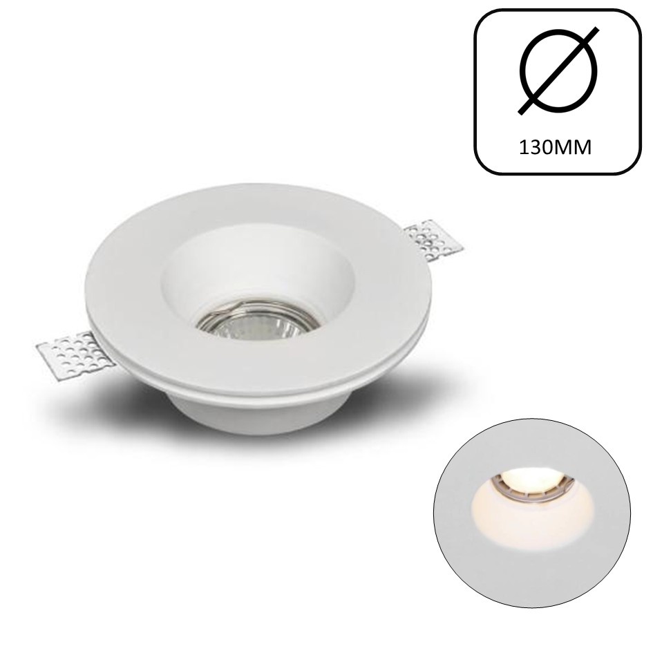 Trimless Inbouw Spot Armatuur | GIPS | 130mm Gatmaat | Geschikt voor pleisterwerk | 50mm LED Spots