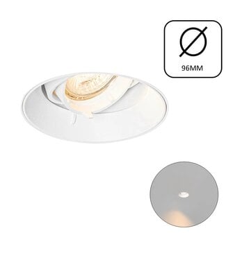 Trimless Inbouw Spot Armatuur Modern WIT | Aluminium | 96mm Gatmaat | Geschikt voor pleisterwerk | 50mm LED Spots