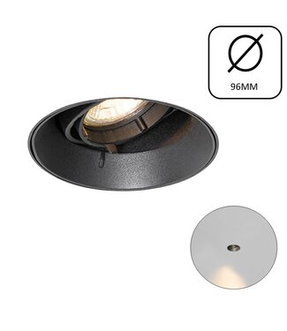 Trimless Inbouw Spot Armatuur Modern ZWART | Aluminium | 96mm Gatmaat | Geschikt voor pleisterwerk | 50mm LED Spots
