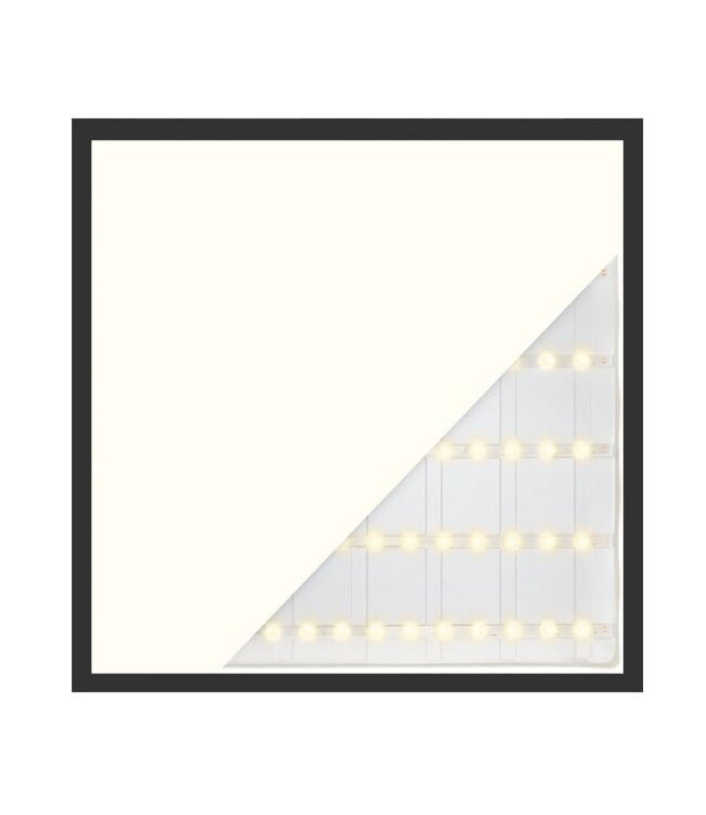 Back-lit UGR19 LED Paneel 60x60cm ZWART, 28W, 3900 Lumen (140lm/w), Color Switch (3000/4000/6000K), Flikkervrije Philips LED Driver, Stekkerklaar, 3 / 5 Jaar Garantie