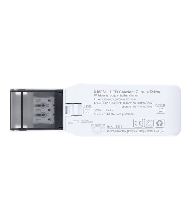 Led Downlighter Luxe met Wattageswitch 12/14/16/18w, CCT Switch 2700/3000/4000/5700K, 1320-1980 Lumen, gatmaat Ø145-170mm, UGR19, 3 Jaar Garantie