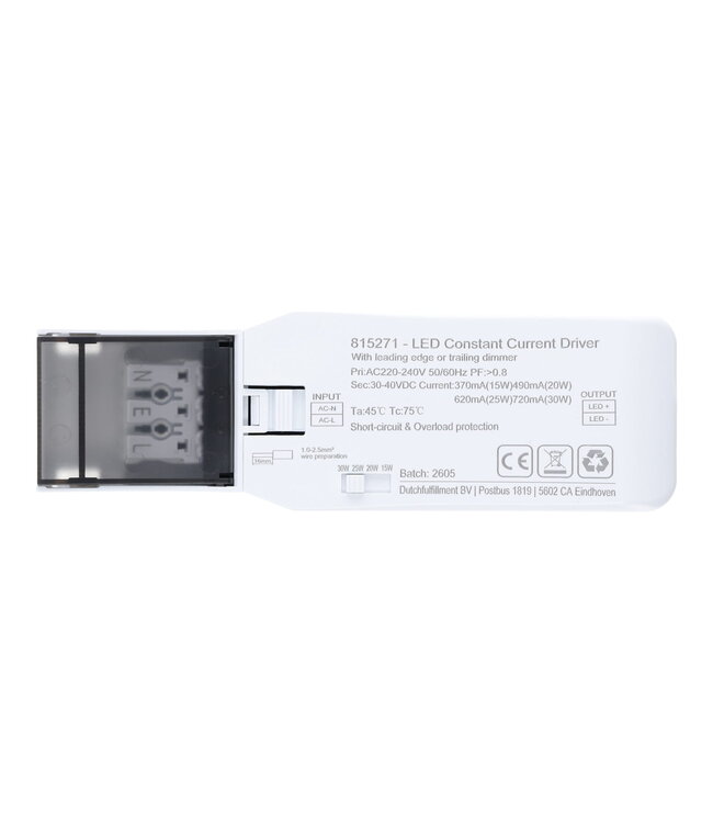 Led Downlighter Luxe met Wattageswitch 15/20/25/30w, CCT Switch 2700/3000/4000/5700K, 1650-3300 Lumen, gatmaat Ø185-220mm, UGR19, 3 Jaar Garantie