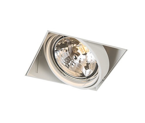 Trimless Inbouw Spot Armatuur, gatmaat 157x157mm, Wit, incl. Stucrand (1x GU10 AR111 spot)