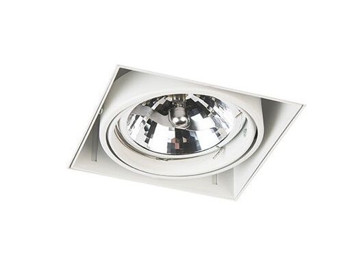 Trimless Inbouw Spot Armatuur, gatmaat 157x157mm, Wit, incl. Stucrand (1x GU10 AR111 spot), foto 3 van 6
