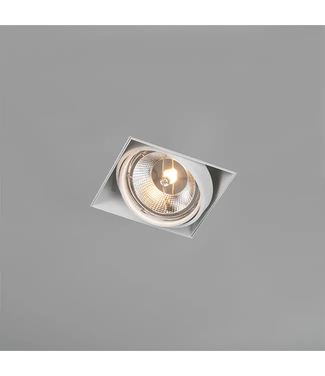 Trimless Inbouw Spot Armatuur, gatmaat 157x157mm, Wit, incl. Stucrand (1x GU10 AR111 spot)
