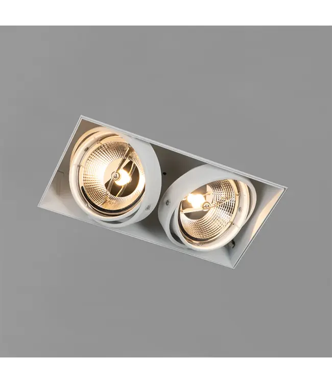 Trimless Inbouw Spot Armatuur, gatmaat 300x157mm, Wit, incl. Stucrand (2x GU10 AR111 spot)
