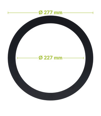 Verloopring | Zwart | Ø227-277mm | Metaal