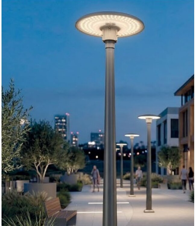 Premium LED Parklamp GLX 30w/50w70w (powerswitch), 4500 -10000Lumen (120lm/w), CCT-Switch (3000K/4000K/5000K, Met Schemersensor, IP65, 3 Jaar Garantie
