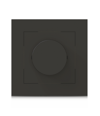 Afdekraam Zwart voor enkele dimmer - Rechte Hoeken