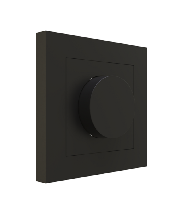 Afdekraam Zwart voor enkele dimmer - Rechte Hoeken