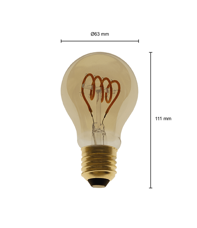 E27 4w Led Filament Lamp, 2200K, 270 Lumen, Dag/Nacht Sensor, 2 Jaar garantie