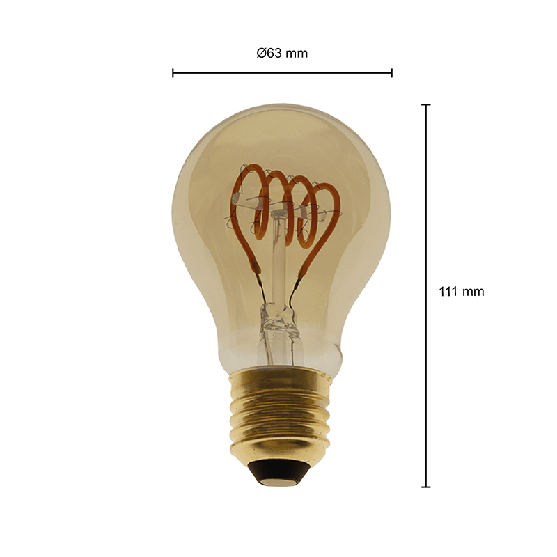 E27 4w Led Filament Lamp, 2200K, 270 Lumen, Dag/Nacht Sensor, 2 Jaar garantie, foto 2 van 3