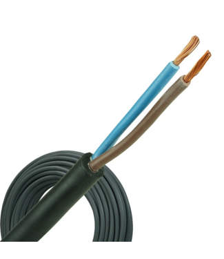 Neopreen Installatiekabel kabel H05RN-F 2x0.75mm² - Geschikt voor Binnen en Buiten Toepassingen - Strekkende Meter