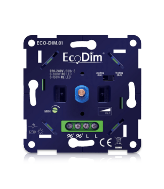 ECODIM.01 - LED DIMMER UNIVERSEEL | 0-300W | FASE AAN- EN AFSNIJDING (RLC)