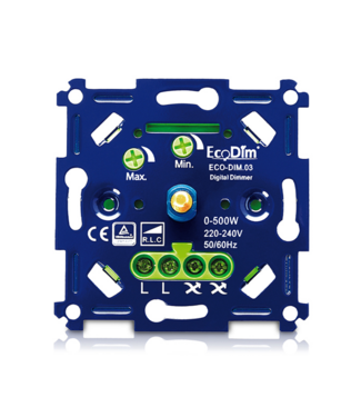 ECODIM.03 - LED DIMMER UNIVERSEEL | 0-500W | FASE AAN- EN AFSNIJDING (RLC)