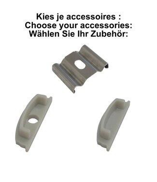 Accessoires t.b.v. Led Strip Profiel FLEX | Grijs