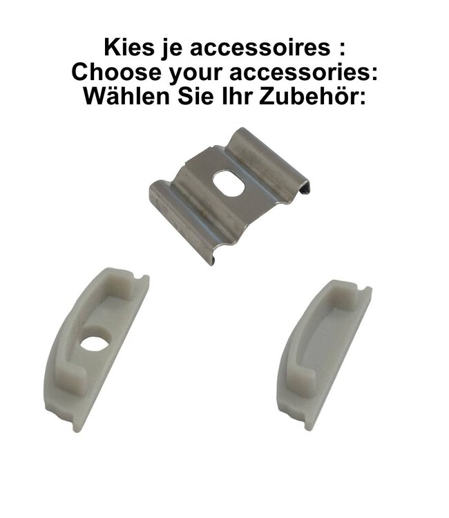 Accessoires t.b.v. Led Strip Profiel FLEX | Grijs