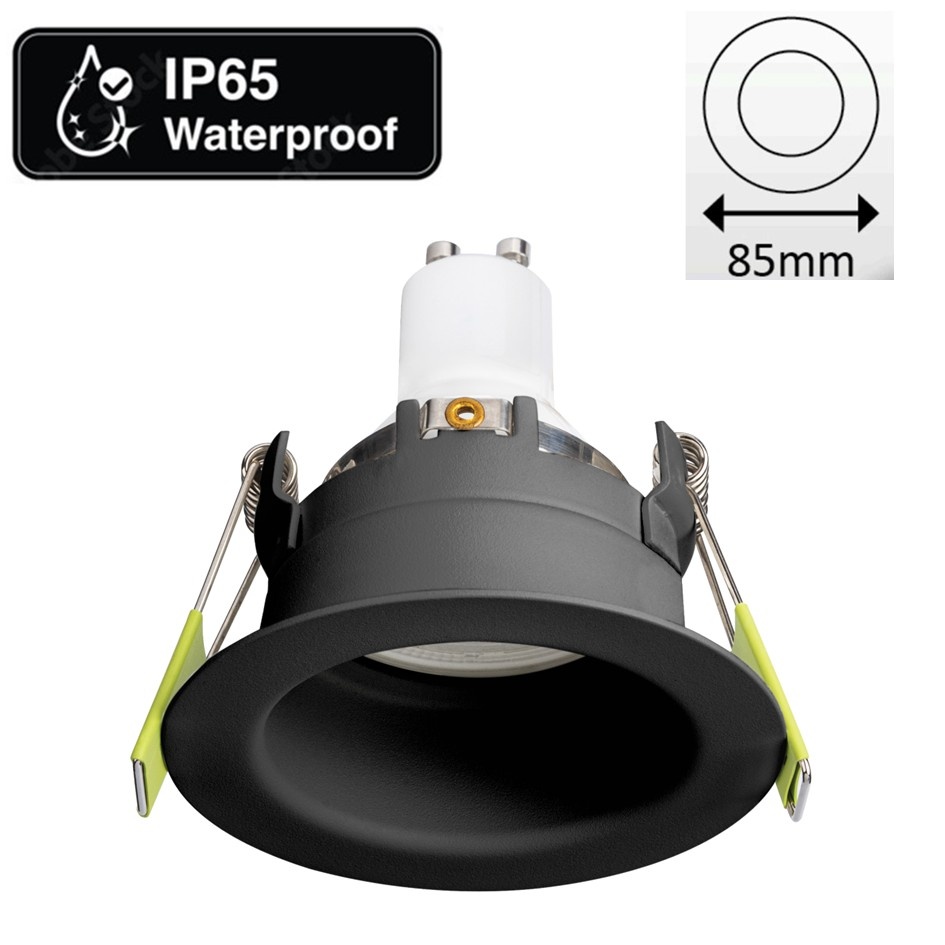 Led Spot Armatuur Verdiept Zwart, IP65, Incl. GU10 Fitting